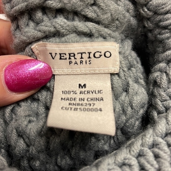 VERTIGO Paris short sleeve turtleneck sweater size M - Picture 4 of 5